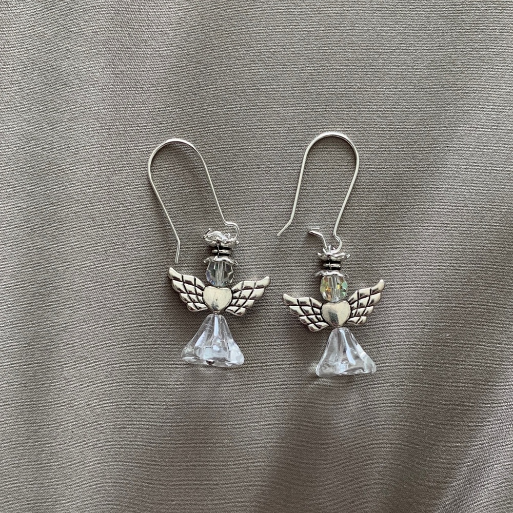 Silver Angel Wing Earrings